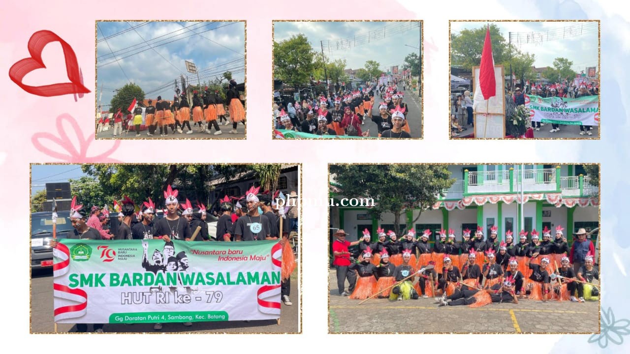 Semangat Merdeka:SMK Bardan Wasalaman Ikuti Karnaval Peringatan HUT RI ke-79 di Alun-Alun Batang